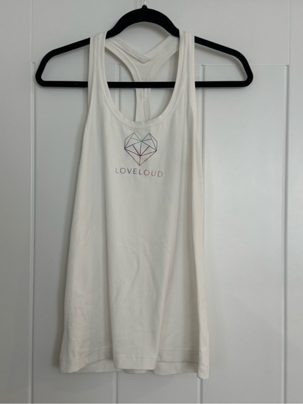 LuluLemon PRIDE LOVELOUD Women's White Racerback Tank Top